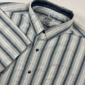 KÜHL Men’s XL Striped Short‑Sleeve Cotton‑Blend Button‑Up Shirt